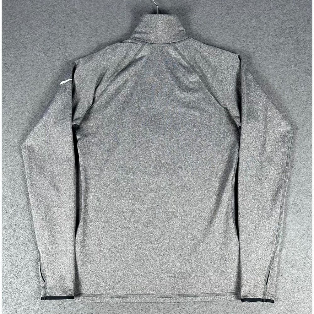 Nike Half Zip Womens Medium Grey Pro Hyperwarm‎ Thumb Loop Performance Running - Picture 2 of 9